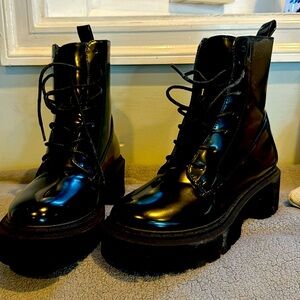 Black combat boots